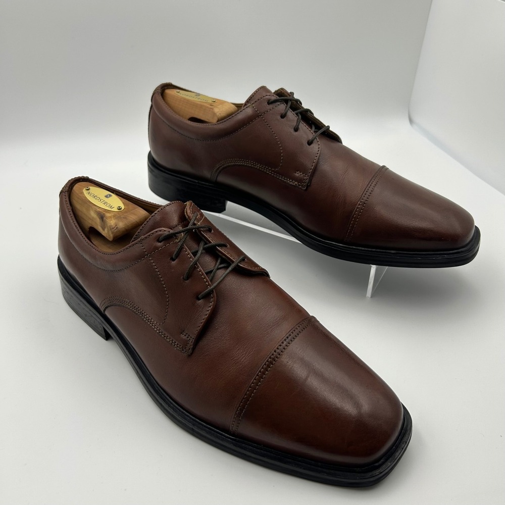 Florsheim‎ Cap Toe Derby Mens 10.5D Brown Leather Dress Shoes Classic Business